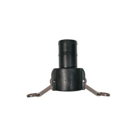 1-1/4 Polypropylene Camlock Fitting - Male Barb X Female Coupler Thread